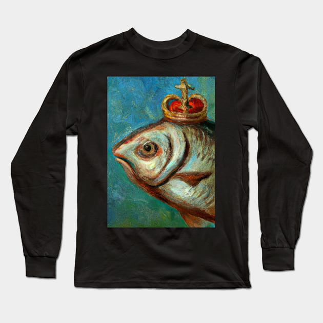 Fish with a Crown Long Sleeve T-Shirt by maxcode